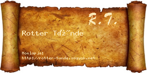 Rotter Tünde névjegykártya